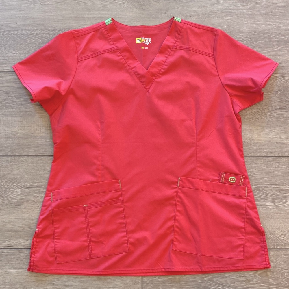 WONDERWINK WONDERFLEX VERITY V-NECK TOP (6108) SIZE MEDIUM - Papaya